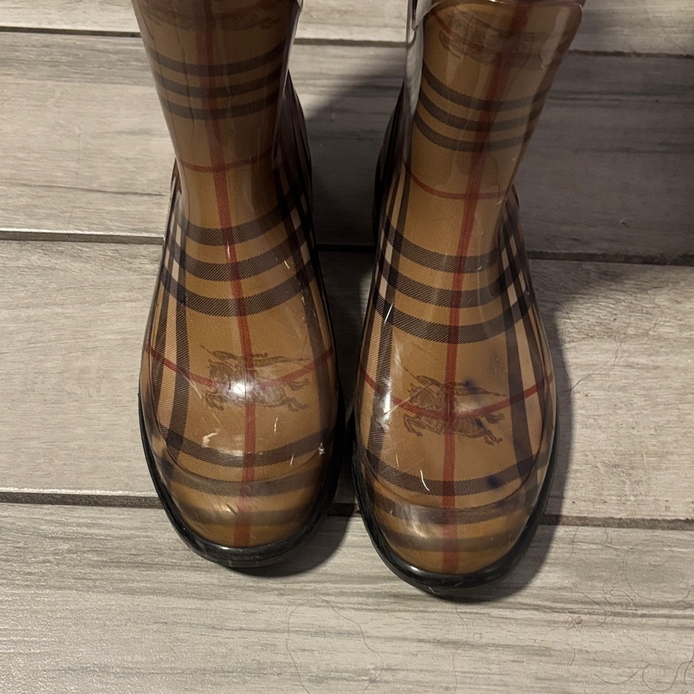 Burberry Plaid Winter Rain Boots - Brown and Black